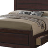 Wooden Queen Size Bed with 4 Spacious Side Rail Drawers Dark Brown By Casagear Home BM205523