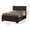 Wooden Queen Size Bed with 4 Spacious Side Rail Drawers Dark Brown By Casagear Home BM205523