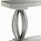 Mirrored Wooden Sofa Table with Curved Base and 1 Open Shelf Silver By Casagear Home BM205531