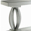 Mirrored Wooden Sofa Table with Curved Base and 1 Open Shelf Silver By Casagear Home BM205531