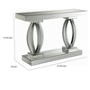 Mirrored Wooden Sofa Table with Curved Base and 1 Open Shelf Silver By Casagear Home BM205531