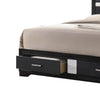 Wooden California King Size Bed with 2 Storage Drawers Black and Silver By Casagear Home BM205532