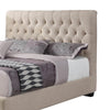 Wooden Queen Size Platform Bed with Deep Button Tufted Headboard Beige By Casagear Home BM205554