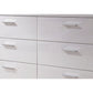 High Gloss Finish Wood and Metal Dresser with 6 Spacious Drawers,White By Casagear Home BM205574