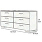 High Gloss Finish Wood and Metal Dresser with 6 Spacious Drawers,White By Casagear Home BM205574