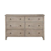 Six Drawer Transitional Style Dresser with Grain Details Gray By Casagear Home BM205696