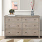 Six Drawer Transitional Style Dresser with Grain Details Gray By Casagear Home BM205696