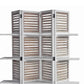 Contemporary 4 Panel Wooden Screen with Art Styled Shutter Design White By Casagear Home BM205878