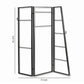 Modern Style 3 Panel Metal Screen with Hooks and Rod Hangings Black - BM205890 By Casagear Home BM205890