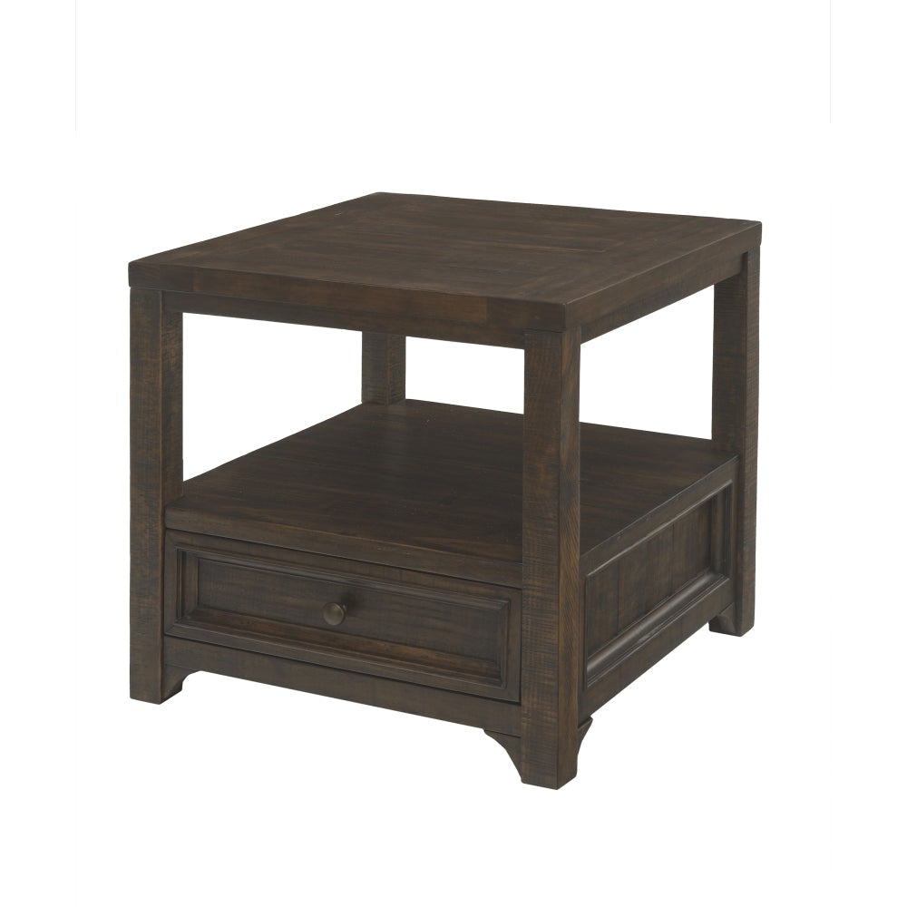 Rectangular Wooden End Table with 1 Drawer and 1 Open Shelf Brown - BM205983 By Casagear Home BM205983