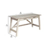 60’ 2-Drawers Office Desk with Truss Beam Legs Antique White By Casagear Home BM206092