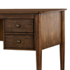 Wooden Desk with 4 Drawers and Metal Toed Feet Brown and Gold By Casagear Home BM206216