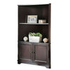 50’ Corner Wooden Bookshelf with 2 Door Cabinet Brown By Casagear Home BM206244