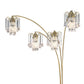 Modern Metal Arch Lamp with 4 Lights and Marble base Gold By Casagear Home BM206256