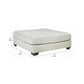 Fabric Upholstered Oversized Ottoman with Tapered Legs Off White By Casagear Home BM206311