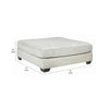 Fabric Upholstered Oversized Ottoman with Tapered Legs Off White By Casagear Home BM206311