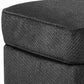 44’ Textured Upholstered Dual Layer Ottoman Charcoal Gray By Casagear Home BM206318