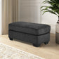 44’ Textured Upholstered Dual Layer Ottoman Charcoal Gray By Casagear Home BM206318