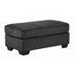 44’ Textured Upholstered Dual Layer Ottoman Charcoal Gray By Casagear Home BM206318