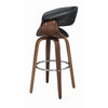 Leatherette Wooden Swivel Bar Stool with Spider Legs Brown and Black By Casagear Home BM206508