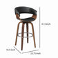 Leatherette Wooden Swivel Bar Stool with Spider Legs Brown and Black By Casagear Home BM206508