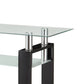 48 Inch Modern Sofa Console Table Frosted Glass Shelf Chrome Black By Casagear Home BM206514