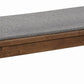 Fabric Upholstered Wooden Bench with Chamfered Legs Gray and Brown By Casagear Home BM206519