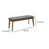 Fabric Upholstered Wooden Bench with Chamfered Legs Gray and Brown By Casagear Home BM206519