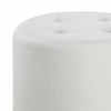 18 Inch Round Swivel Ottoman Vegan Faux Leather Tufted Seat White Chrome By Casagear Home BM206527