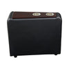 Leatherette Console with 2 Removable Metal Cup Holders Black and Silver By Casagear Home BM206530