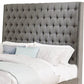 Fabric Upholstered California King Size Bed with Button Tufted Details Gray By Casagear Home BM206534