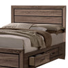 Wooden Eastern King Size Bed with Storage Drawers Taupe Brown By Casagear Home BM206545