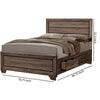 Wooden Eastern King Size Bed with Storage Drawers Taupe Brown By Casagear Home BM206545