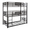 Metal Triple Bunk Bed with Built in Ladder Bronze By Casagear Home BM206557