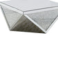 Wood and Mirror Coffee Table in Diamond Shape with Crystal Inserts Silver By Casagear Home BM206562