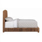 Hand Woven Banana Leaf Upholstered Wooden California King Size Bed Brown By Casagear Home BM206593