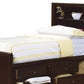 Wooden Full Size Bed with Bookcase Headboard and Storage Unit Brown By Casagear Home BM206596