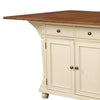 Wooden Kitchen Island with Two Drop Down Leaves White and Brown By Casagear Home BM206598