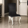 Metal Dining Chair with Cabriole Front Legs Set of 4 Black and Chrome By Casagear Home BM206606