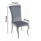 Metal Dining Chair with Cabriole Front Legs Set of 4 Gray and Chrome By Casagear Home BM206607