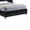 Wooden Eastern King Size Bed with Shelter Style Headboard Black By Casagear Home BM206608