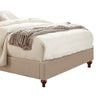 Wooden California King Size Bed with Button Tufted Headboard Beige By Casagear Home BM206624