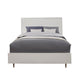 Wooden California King Bed with Honeycomb Design High Headboard White By Casagear Home BM206683