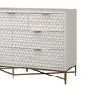 Honeycomb Design 7 Drawer Dresser with Metal Legs White By Casagear Home BM206686