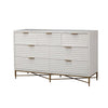 Honeycomb Design 7 Drawer Dresser with Metal Legs, White By Casagear Home