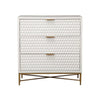 Honeycomb Design 3 Drawer Chest with Metal Legs Small White By Casagear Home BM206687