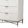 Honeycomb Design 3 Drawer Chest with Metal Legs Small White By Casagear Home BM206687