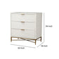 Honeycomb Design 3 Drawer Chest with Metal Legs Small White By Casagear Home BM206687