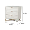 Honeycomb Design 3 Drawer Chest with Metal Legs Small White By Casagear Home BM206687