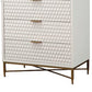 Honeycomb Design 5 Drawer Chest with Metal Legs Large White By Casagear Home BM206688